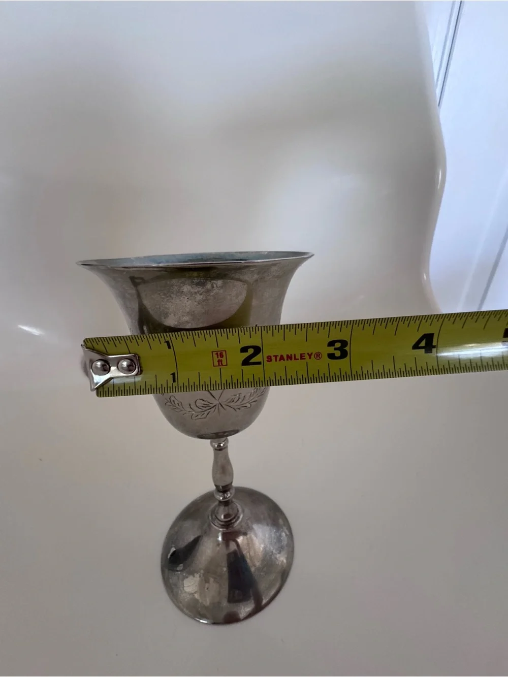 Vintage Silver Plate Kiddush Goblet Star of David Judaica Engraved Floral Cup